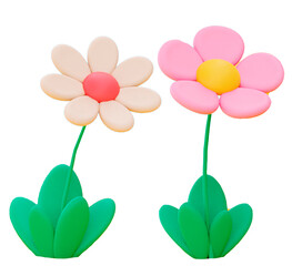 Naklejka premium flowers and hearts