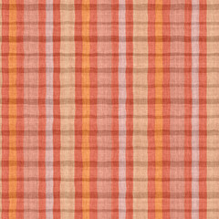 a close up of a red and orange plaid fabric