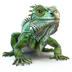 Fototapeta premium Iguana 3D cartoon isolated whitebackground 
