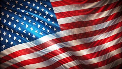 Vibrant stylized American national flag abstract geometric vector banner in red, white, and blue, symbolizing freedom and patriotism.