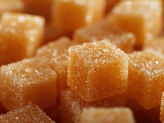  Close-up of Sugar Cubes with a Sharp Focus