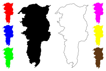 Obraz premium Bolivar Province (Republic of Ecuador, Provinces of Ecuador) map vector illustration, scribble sketch Bolivar map....