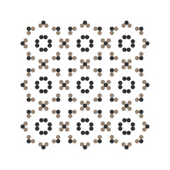 Abstract minimalistic geometric shape from circles. Dotted pattern. Simple perforated element with dot and circles.