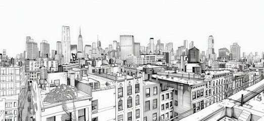  Stylish Aerial View of a City Skyline with Modern Architecture and Urban Vibe