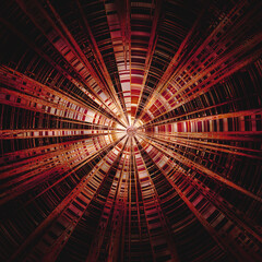 抽象的の赤いライトの渦巻きテクスチャ