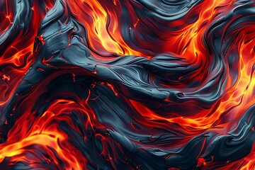 A seamless flow of digital lava, with streams of red and orange intertwining