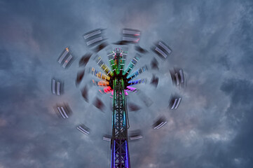 illuminated fast-moving carousel event