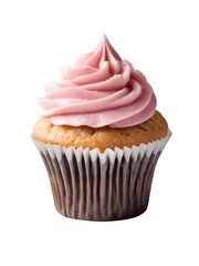 Delicious Cupcakes with Cream Isolated on Transparent Background PNG