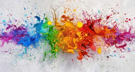 Fototapeta premium Vibrant Color Splash Art on White Background