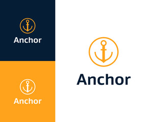 Anchor logo. Anchor icon logo design illustration. Anchor logo design inspiration.	
