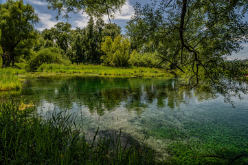 Obraz premium Posta Fibreno lake nature reserve, Frosinone, Italy