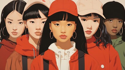 Obraz premium Generation z embracing diversity young people of varied ethnicities celebrating multiculturalism