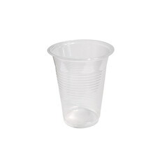 empty transparent plastic cup isolated
