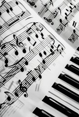  Musical Sheet with Piano Notation - Sheet Music for Piano: Black and White Edition