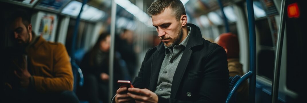 Students studying with mobile devices in public transport, cafes, streets, and homes