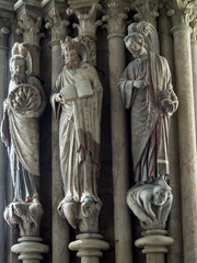 Painted statues from the south door of Lausanne Cathedral
