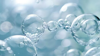  Bubbles in Water, Close-up Photograph with Blurred Bokeh Effect, High Resolution for Commercial Use