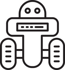 Robot Character Line Art