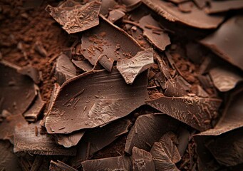  Deliciously Crushed Chocolate Bars: A Close-up View of Indulgence and Treats.