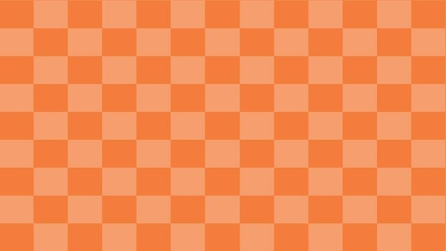 Orange Checkerboard Pattern Slide Down Animation Loop Background