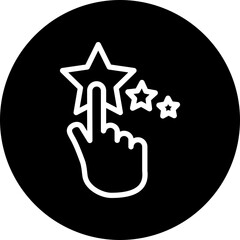 Rating Vector Line White Circle Black