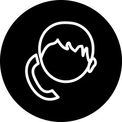 Call Center Vector Line White Circle Black