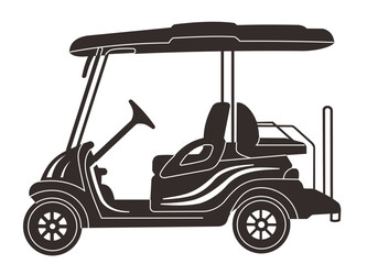 Golf car glyph icon, automobile and sport, cart sign, vector graphics, a solid pattern on a white