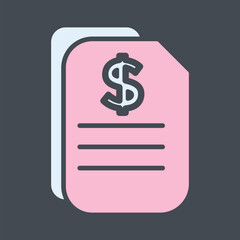 Dollar Document Vector Icon