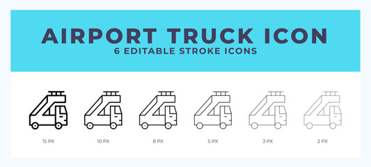 Airport truck line icon vector illustration. Trendy styles.