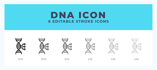 Dna icon symbol. Isolated. Vector illustration with editable stroke.