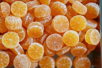 Fresh citrus fruits in a tight cluster