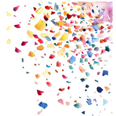 Abstract colorful confetti explosion celebrating event or occasion with vibrant colors and dynamic energy. Perfect for festive moments.