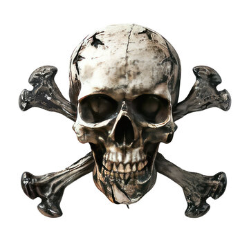 recommend clip art: Skull with crossbones isolated on the transparent background