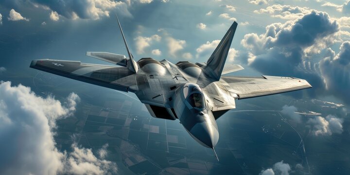 Aerodynamic Warplanes in Speed Mode Against Sunlit Sky