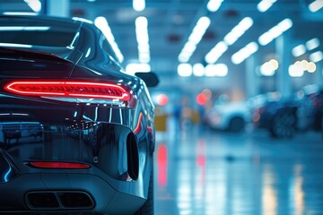 Naklejka premium Luxury Car Showroom Interior, Bright Daylight
