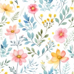 Vibrant Floral Tapestry in Shades of Pink, Yellow, Orange, and Blue