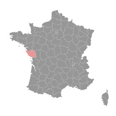 Vendee department map, administrative division of France. Vector illustration.