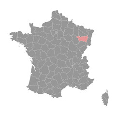 Vosges department map, administrative division of France. Vector illustration.