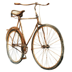 Fototapeta premium Vintage bronze bicycle with intricate details and classic design, showcasing timeless charm and elegance for collectors and enthusiasts.