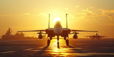 Fototapeta premium Golden Hour Air Force Deployment