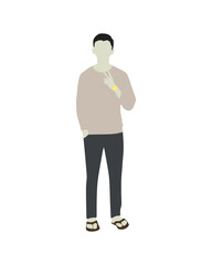 Flat vector people and illustration, man with casual outfit