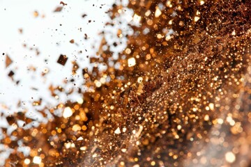  Sparkling Confetti Shot Close Up Against White Background