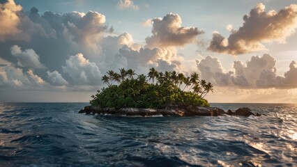 an island in the middle of the ocean