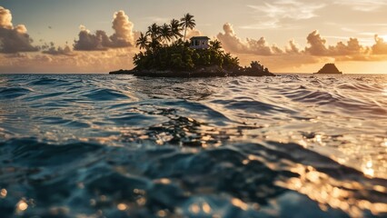 an island in the middle of the ocean