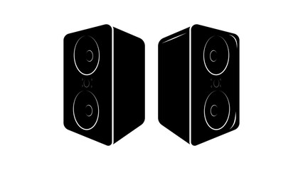 music speaker, black isolated silhouette
