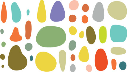 Colorful Organic Blobs & Irregular Shapes Seamless Abstract Pattern Silhouettes (7)