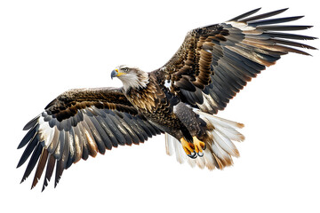 Obraz premium Majestic Eagle on White Background, Symbol of Freedom and Strength