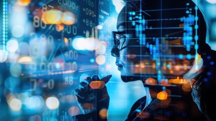 Woman in Focus: A Silhouette in a Digital World