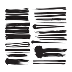 Free vector ink brush stroke collection 