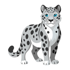 illustration of snow leopard on white